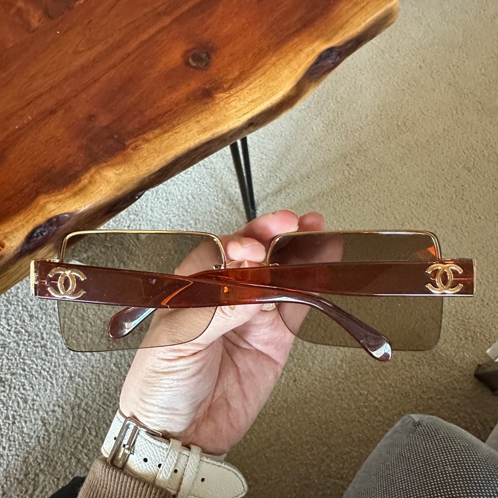 Chanel Brown Gradient Sunglasses - image 6
